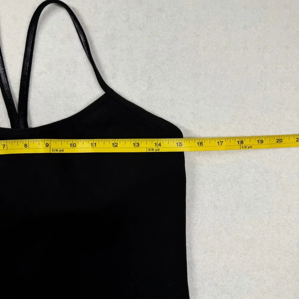 Lululemon Power Y Tank Black Women’s Size 10 Built In Bra Racerback Yoga